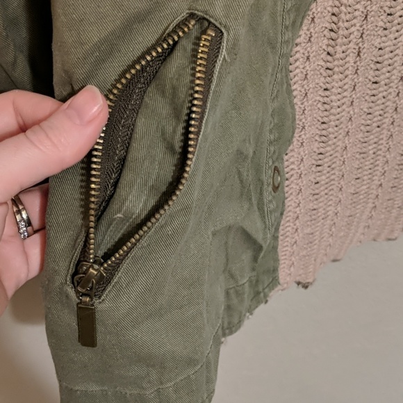 Great olive great jacket with sweater material - Picture 6 of 7